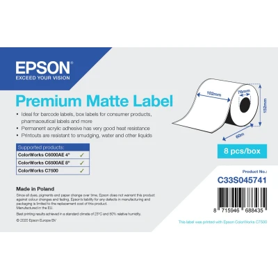 Afbeelding van Epson C33S045741 Etiket Wit