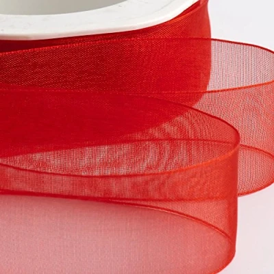 Afbeelding van Italian Options Organza chiffon lint 15 mm x 20 m rood