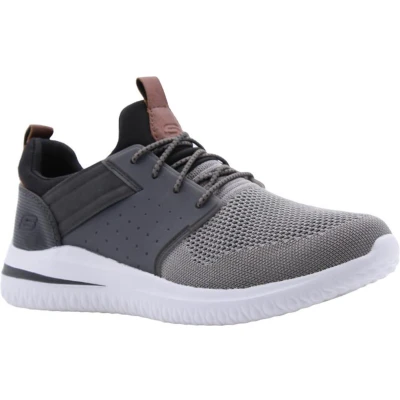 Afbeelding van Skechers Heren Delson 3.0 Cicada Sneakers, Grijs zwart gebreid mesh W synthetisch, 44 EU