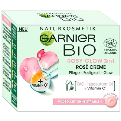 Afbeelding van Garnier Organic ROSY GLOW 3IN1 ROSÉ Cream Dagcrème, Dames, Maat: 50 ml,