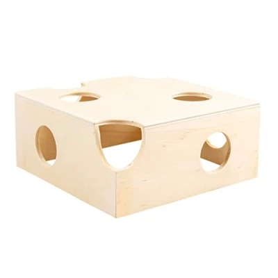 Afbeelding van Duvoplus Hok Knaagdier Houten Kaashuis 17x17x7,7cm Bruin 1st
