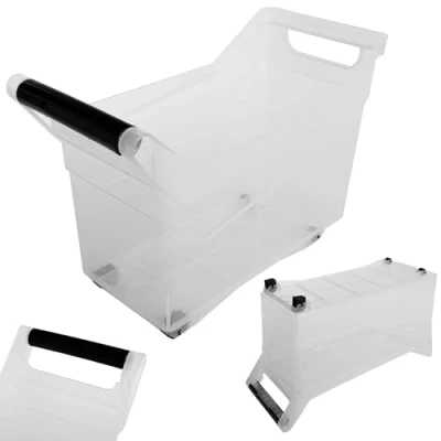 Afbeelding van KADAX Opbergdoos, opbergdoos met wielen, kunststof container handgrepen, transparante (14 l)