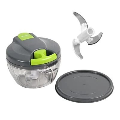 Afbeelding van Premium hakmolen, inhoud 500 ml, handgemaakte groentesnijder met geschenkverpakking, 12,5 x 9,5 cm, kunststof/roestvrij staal