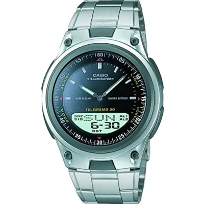 Afbeelding van Casio Heren horloge AW80 1AV Forester Ana Digi Databank 10 jaar, zwart/staalgrijs, AW 80D
