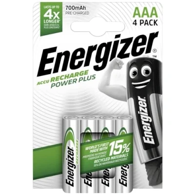 Afbeelding van Energizer Herlaadbare Batterijen Power Plus Aaa, Blister Van 4 Stuks