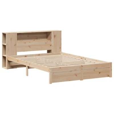 Afbeelding van vidaXL Bed met boekenkast zonder matras massief grenenhout 120x200 cm