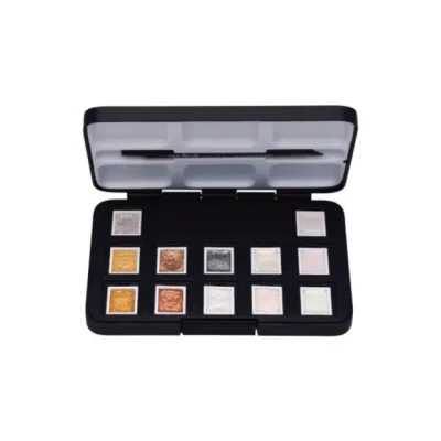 Afbeelding van Van Gogh Aquarelverf, Pocketbox Met 12 Napjes, Metallic En Interference Kleuren Waterverf