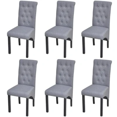Image de vidaXL Chaises à manger lot de 6 gris clair tissu3315461