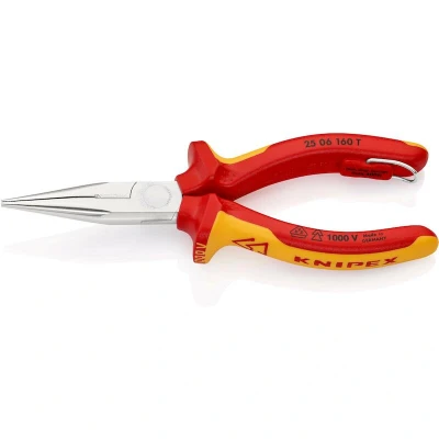 Image de KNIPEX 25 06 160 T pince plate avec coupe latérale (pince radio) isolée VDE crochet de fixation chromé mm