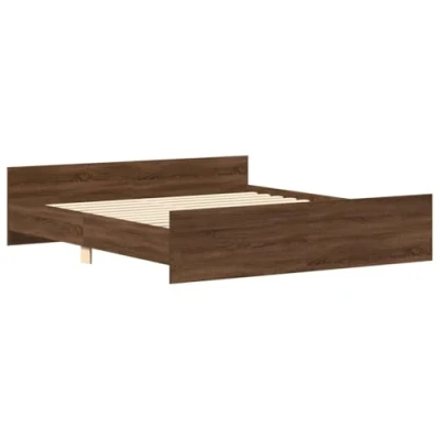 Afbeelding van Bedframe Bewerkt Hout Sonoma Eikenkleurig 100X200 cm 160 x 200 / bruin eikenkleur