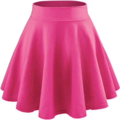 Afbeelding van DRESHOW Retro basic rok, elastisch, uitlopend, minirok, plooirok, casual, voor dames en meisjes, Mini rok DPPK 01