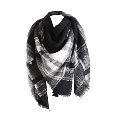 Afbeelding van Bakicey XXL sjaal, warm en zacht, gebreid, geruit, wintersjaal voor dames, wollen dekensjaal, omslagdoek, poncho, cape
