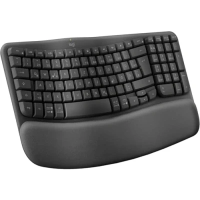 Afbeelding van Logitech Wave Keys draadloos ergonomisch toetsenbord grafiet, Duits QWERTZ