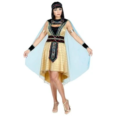 Afbeelding van Widmann Egypte Kostuum Egyptische Farao Hatsjepsoet Vrouw Wit / Beige Small Carnavalskleding Verkleedkleding