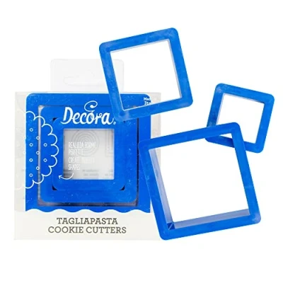 Afbeelding van Decora 0255304 uitsteekvormpjes, vierkant, 3,5, 5, 7 H, 2,2 cm, kunststof, roze
