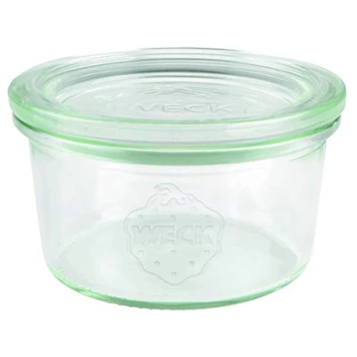 Afbeelding van Weck Set van 12 glazen potten 165 ml (hoogwaardige conservering, met deksel, om te koken, hittebestendig, geschikt voor magnetron, oven, ronde rand) 976