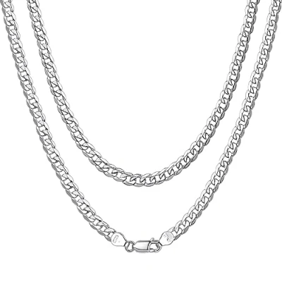 Afbeelding van Massief 925 Sterling Zilver Italiaanse 3 mm Cubaanse Link Curb Chain ketting voor vrouwen mannen, 18, 20, 22, 24, 26, 28 inch