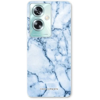 Afbeelding van Case Company® hoesje geschikt voor Oppo A79 Blauw marmer Soft Cover Telefoonhoesje Bescherming aan alle Kanten en Schermrand