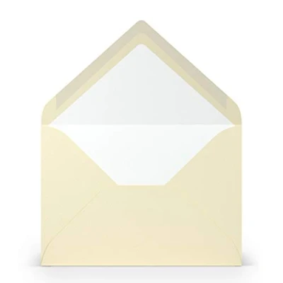 Afbeelding van PAPERADO 25 enveloppen DIN B6 crèmekleurig beige geribbeld 100 g/m² zonder venster 17,8 x 12,5 cm met natte sluiting puntige klep