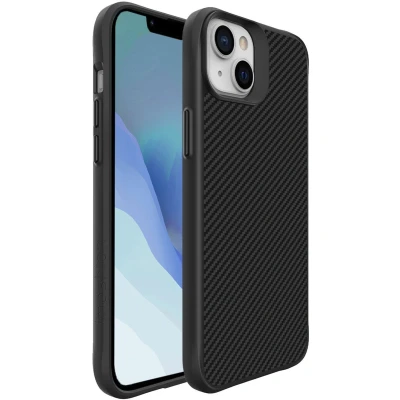 Afbeelding van iMoshion Hoesje Geschikt voor iPhone 14 Shockproof Rugged Hybrid Carbon Case Zwart