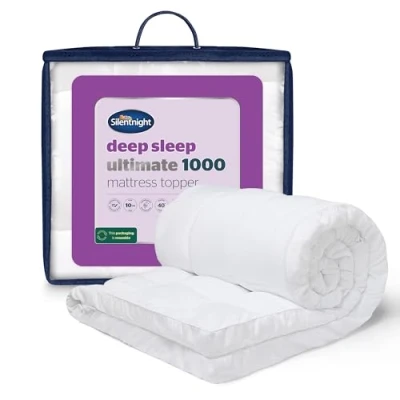 Afbeelding van Silentnight Ultimate Deep Sleep topper 10 cm dik met eenvoudig aan te brengen riemen, hypoallergeen en machinewasbaar, tweepersoonsbed, 190 x 135