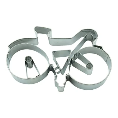 Afbeelding van BekkiB 88678 Fiets uitsteekvorm van roestvrij staal voor koekjes en koekjes, grote bakvorm 9,3 x 5,6 cm