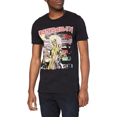 Afbeelding van Iron Maiden Killers Cover Heren T shirt S Zwart