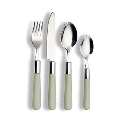 Afbeelding van Echtwerk Bestekset &quot;Bistro&quot; met kunststof handgrepen, campingbestek, picknickbestek, licht reisbestek, outdoor bestek voor buitenbarbecue, 16 delig,
