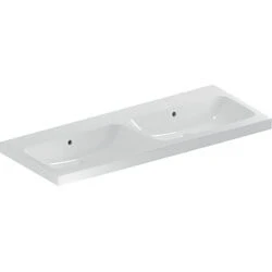 Afbeelding van Geberit iCon Light dubbele wastafel wit (120 x 48 cm) zonder kraangat,