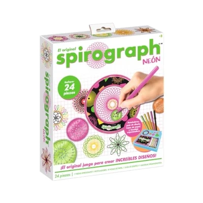 Afbeelding van Spirograph Neon Spirograaf voor kinderen van 8 jaar Mandala ontwerper set volwassenen tekenset creatief spel meisjes vanaf