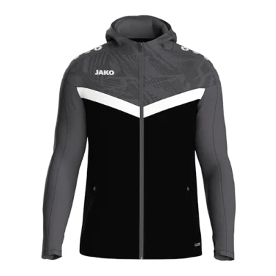 Afbeelding van Jako Iconic Jas Met Kap Heren Zwart / Antraciet Maat: 4XL