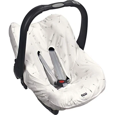 Image de Dooky Seat Cover 0+ Dandelion Housse de siège auto (pour système ceinture 3 et 5 points, pour la tranche d&#039;âge 0+, convient à plupart des marques), Blanc 85 x 60 cm