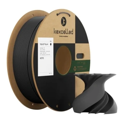 Afbeelding van PLA mat filament 1,75 mm kexcelled, matte afwerking, hoge sterkte, verbeterde kartonnen spoelen, voor de meeste 3D printers, afmetingen +/ 0,03 mm, 1 kg, rookgrijs