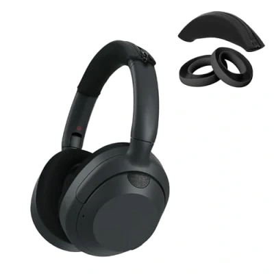 Afbeelding van kwmobile siliconen cover Voor koptelefoon geschikt Sony ULT WEAR / WH ULT900N band en oorpads 3x in zwart