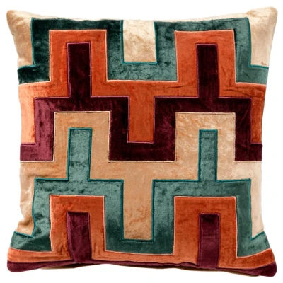Afbeelding van Hoii BELLONA Sierkussen 45x45 cm Semolina Beige Multicolor met duurzame kussenvulling