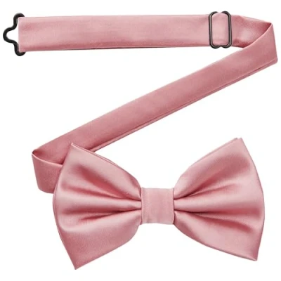 Afbeelding van DonDon handgemaakte vlinderdas voor heren, zijdelook, 12 x 6 cm, vlinderdas, Roze