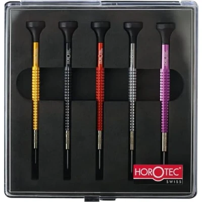 Afbeelding van Horotec MSA01.020 Precisieschroevendraaier assortiment van aluminium en roestvrijstalen bits, Rood