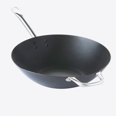 Afbeelding van Point Virgule Wok Uit Carbonstaal Met Excalibur Antikleeflaag Ø 36cm
