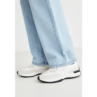 Afbeelding van Pepe Jeans Lucky Print Sneakers laag, Dames, Maat: 39, White Leer en textiel