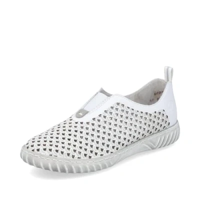 Afbeelding van Rieker Instappers, Dames, Maat: 42, Weiss cement Leer