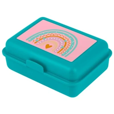 Afbeelding van Baagl Lunchbox voor kinderen school, meisjes, jongens, snackbox, snackbox (turquoise regenboog)