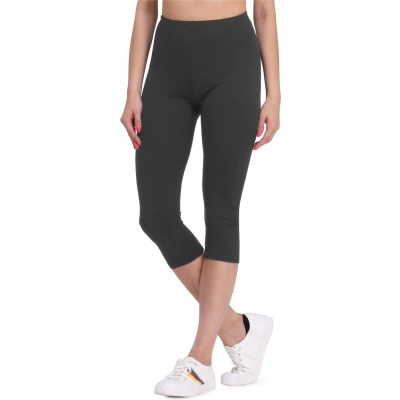 Afbeelding van Bellivalini BLV BLV50 148 LE Dames Capri Leggings Sport Vrijetijdsbroek 3/4 Lengte Viscose Sporbroek Yogabroek Grafiet S