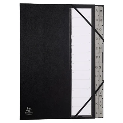 Image de Trieur Exacompta 24 Compartiments Alphabétiques Noir
