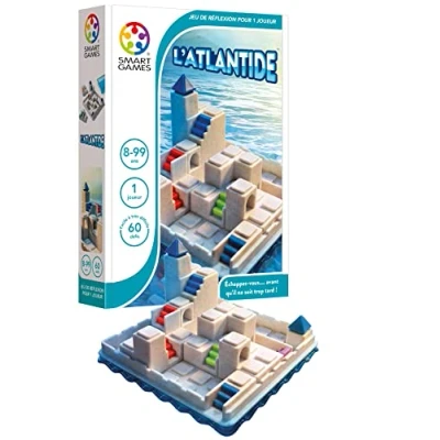 Afbeelding van SmartGames Atlantis Puzzel 60 3D uitdagingen Van gemakkelijk tot moeilijk niveau Ontsnap voordat het te laat is 1 speler 8 99 jaar, wit
