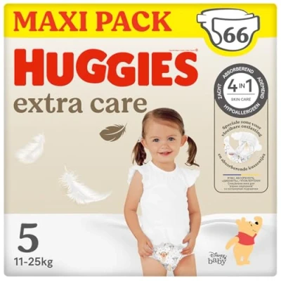 Afbeelding van Huggies Extra Care Disney Maat 5 Luiers 66 Eenheden Transparant