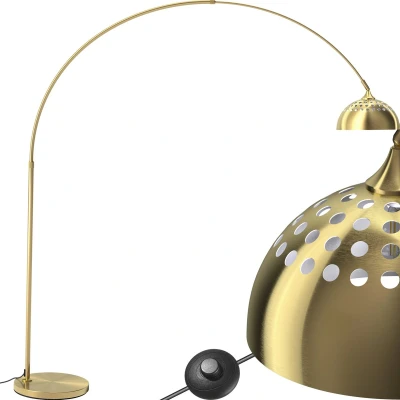 Afbeelding van tectake® Retro design Booglamp Staande Vloerlamp goudkleur