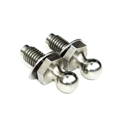 Afbeelding van 2 stuks versterkte kegels voor gasveer, achterklep, 10 mm, kogelkop, M8, roestvrijstalen schroefdraad