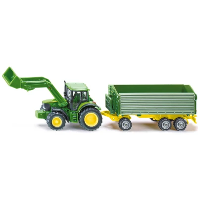 Afbeelding van SIKU John Deere met voorlader en aanhanger