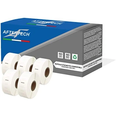 Afbeelding van Aftertech 5 x 11352 25 54 mm plakband rollen compatibel (500 etiketten/rol = 2500 in totaal) voor Dymo LabelWriter S0722520 5x11352