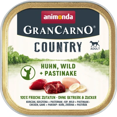 Afbeelding van 22x150g animonda GranCarno Adult Country Kip, Wild &amp; Pastinaak Honden Natvoer